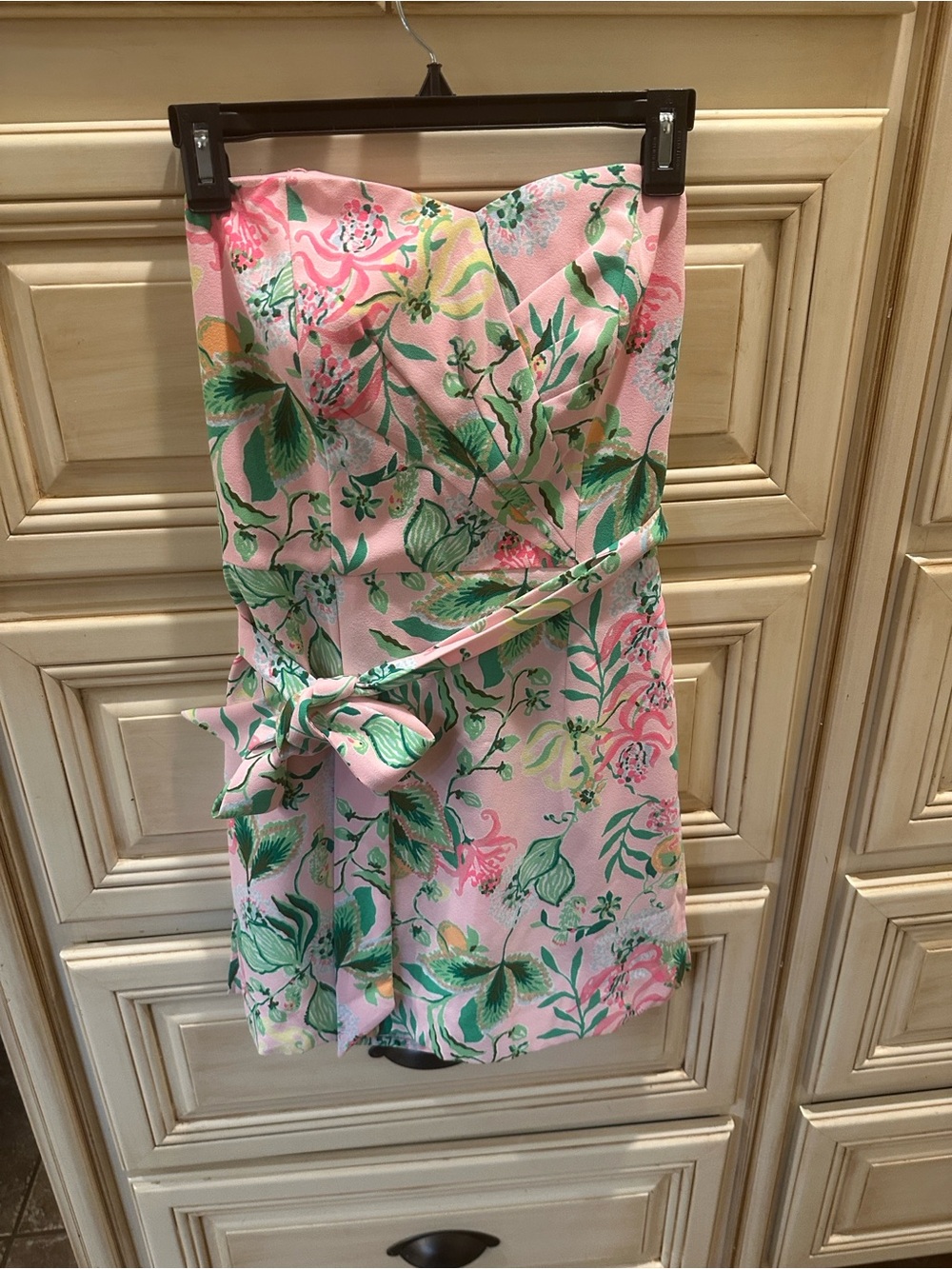 Lilly Pulitzer Pink Strapless Floral Mini Dress Size 00 - Picture 3 of 3